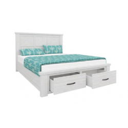 Florida Queen Bed - Brushed White